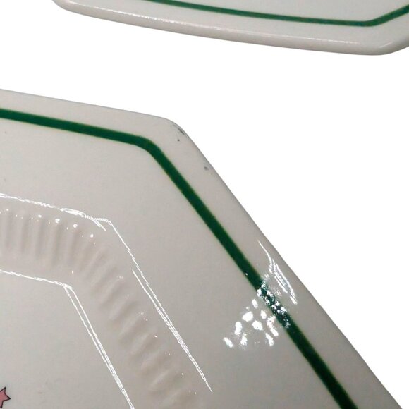 Nikko Christmastime Salad Dessert Plate SET OF 4 Christmas Tree 8" Octagon JAPAN - Picture 10 of 10